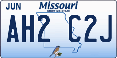 MO license plate AH2C2J