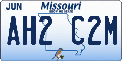 MO license plate AH2C2M