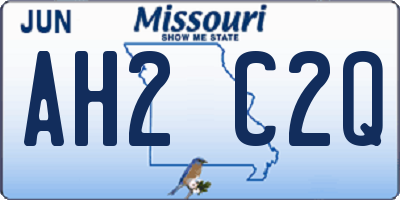 MO license plate AH2C2Q