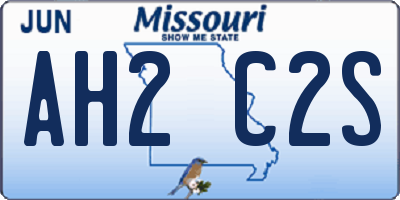 MO license plate AH2C2S