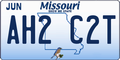 MO license plate AH2C2T