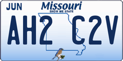 MO license plate AH2C2V