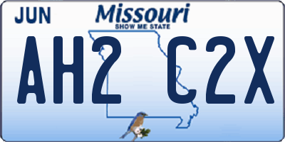 MO license plate AH2C2X