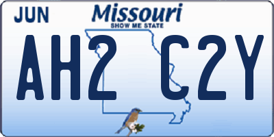 MO license plate AH2C2Y