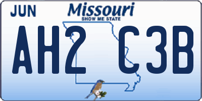 MO license plate AH2C3B