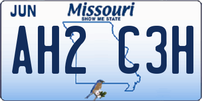 MO license plate AH2C3H