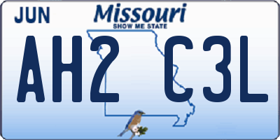 MO license plate AH2C3L