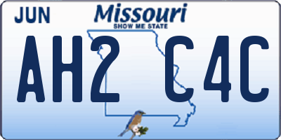 MO license plate AH2C4C