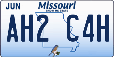 MO license plate AH2C4H