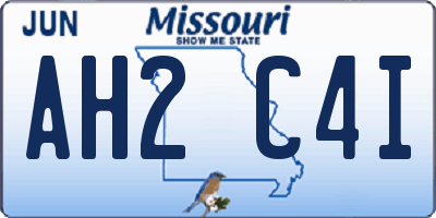 MO license plate AH2C4I