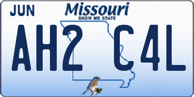 MO license plate AH2C4L