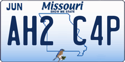 MO license plate AH2C4P