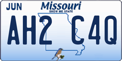 MO license plate AH2C4Q