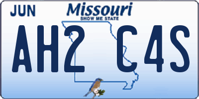 MO license plate AH2C4S