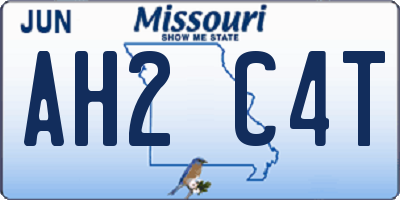 MO license plate AH2C4T