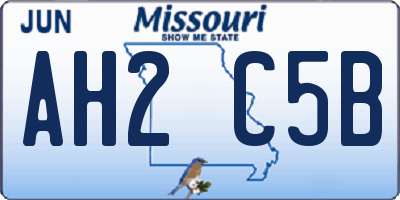 MO license plate AH2C5B