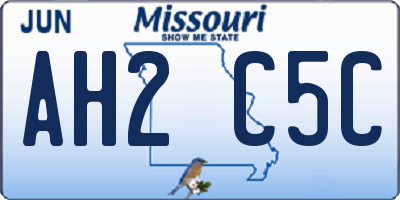 MO license plate AH2C5C