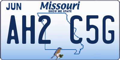 MO license plate AH2C5G