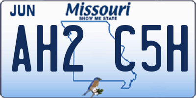 MO license plate AH2C5H