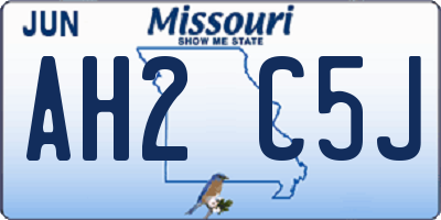 MO license plate AH2C5J