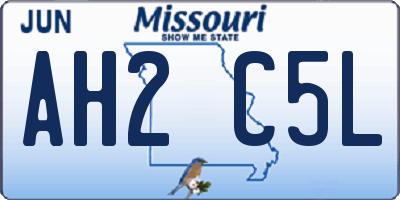 MO license plate AH2C5L