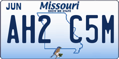 MO license plate AH2C5M