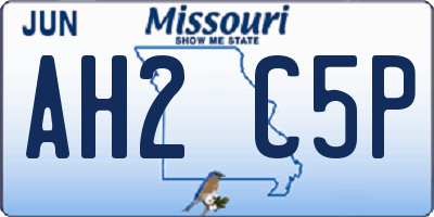MO license plate AH2C5P