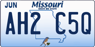 MO license plate AH2C5Q