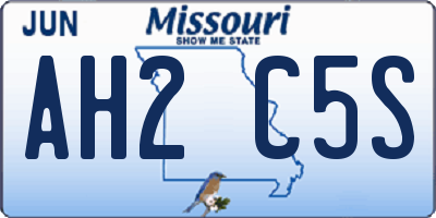 MO license plate AH2C5S