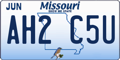 MO license plate AH2C5U