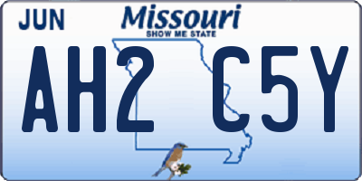 MO license plate AH2C5Y