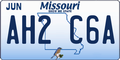 MO license plate AH2C6A