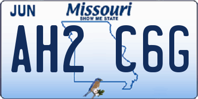 MO license plate AH2C6G