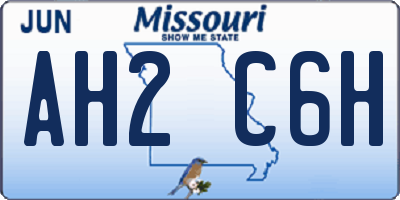 MO license plate AH2C6H