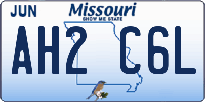 MO license plate AH2C6L