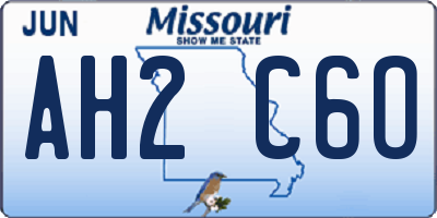 MO license plate AH2C6O