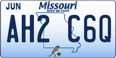 MO license plate AH2C6Q