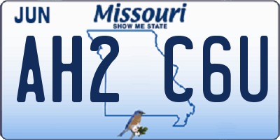 MO license plate AH2C6U