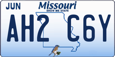 MO license plate AH2C6Y