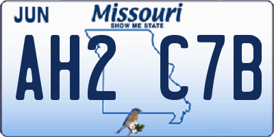 MO license plate AH2C7B