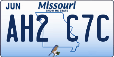 MO license plate AH2C7C