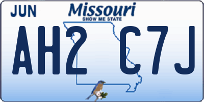 MO license plate AH2C7J