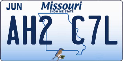 MO license plate AH2C7L