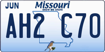 MO license plate AH2C7O