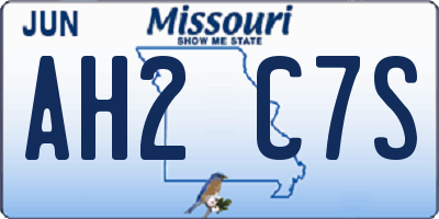 MO license plate AH2C7S