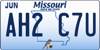 MO license plate AH2C7U