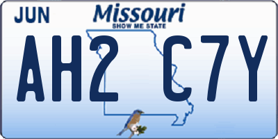 MO license plate AH2C7Y