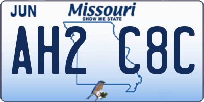 MO license plate AH2C8C