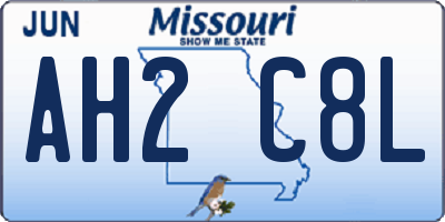 MO license plate AH2C8L