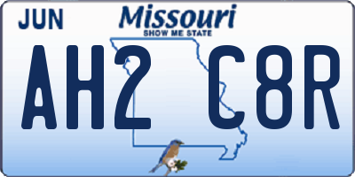 MO license plate AH2C8R